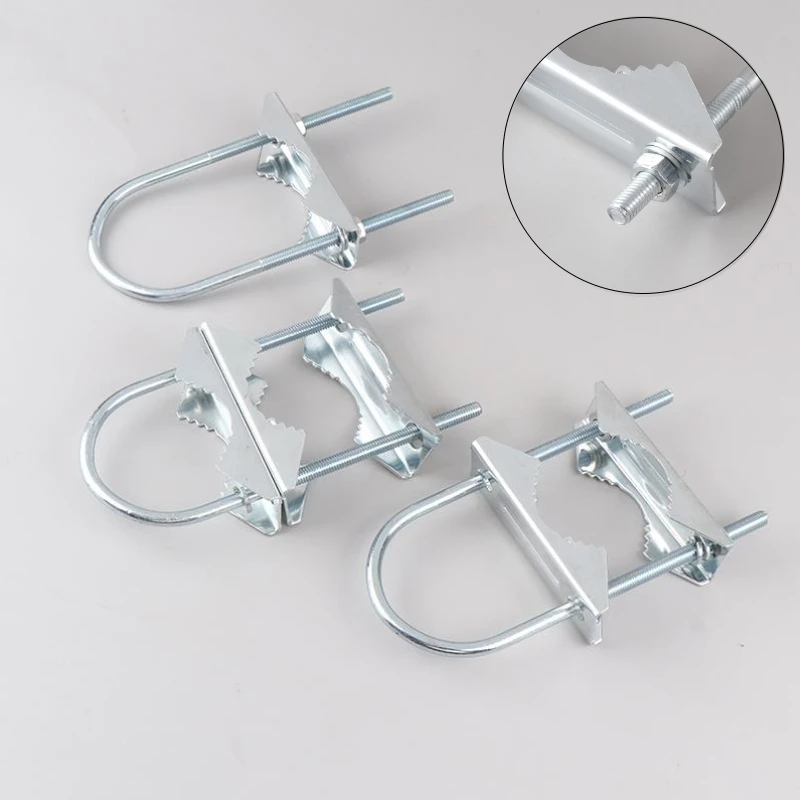 1Pc 304 U Bolts Heavy Duty Anti-Rust Mast To Mast Mount Bracket Kit For TV,CB,Ham Double Antenna Mast Clamp V Jaw Block With