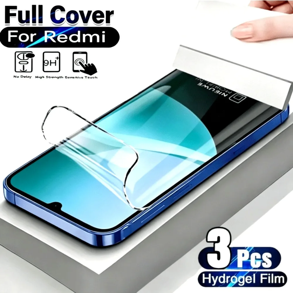 3 Stück Ultra Clear Hydrogel-Folie für Redmi Note 15 14 13 12 Pro Plus 14S 12S 11S Displayschutzfolie für Redmi 15C 15 14C 13C 12C 10A