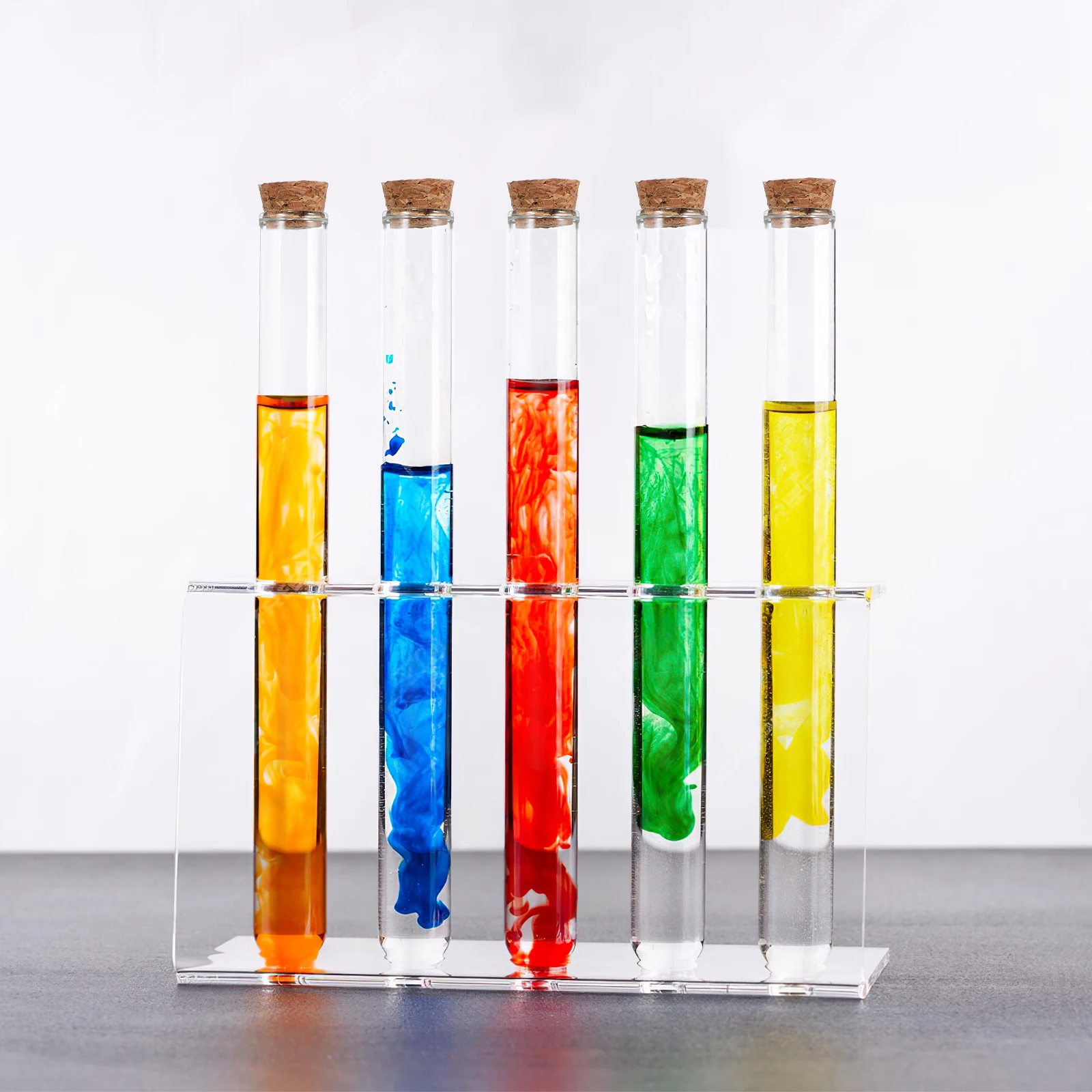 

16Pcs High Borosilicate Glass Tubes Cork Stoppers Test Tubes Funnel Brush Set for Lab Sample Tests Storage Glass Tube