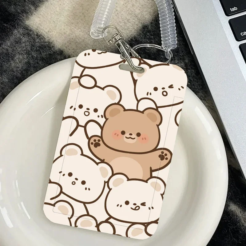 Cartoon Business Card Holder Cute Credit Card Holders Bank ID Holders Badge Student Bus Card Cover Case Wallets Keychain Pendant