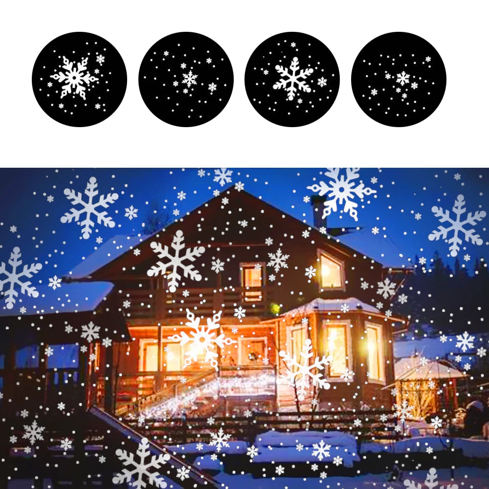 Christmas Snowflake Projector Light Decoration Christmas Party Laser Led Stage Light Outdoor Lamp Snow Spotlight Garden Decor