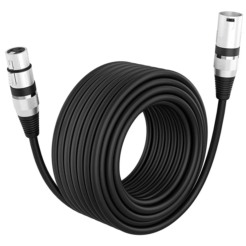 1 PCS Cable Male To Female Audio Output And Input Apply To KTV Microphone XLR Stable Connection Black&Silver Zinc Alloy+PVC