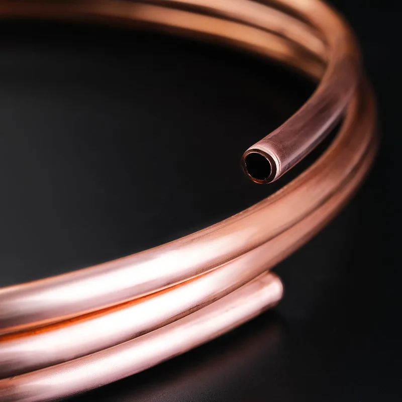 1-3M Soft Copper Tube Coil 99.9% Pure Copper Pipe for AC Cooling OD 1.6-12mm