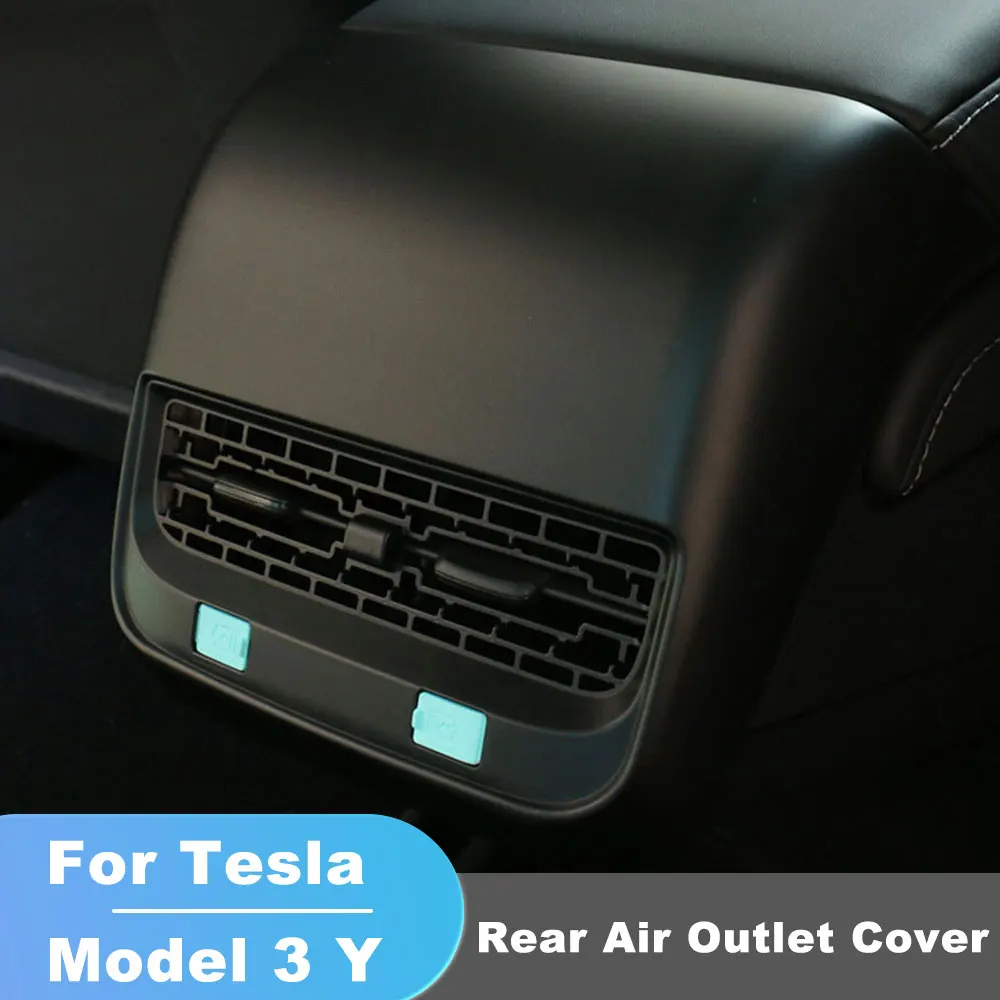 

For Tesla Model 3 Y Accessories Rear Air Vent Cover Center Console Armrest Box Back Conditioner Outlet Filter Grille Protector