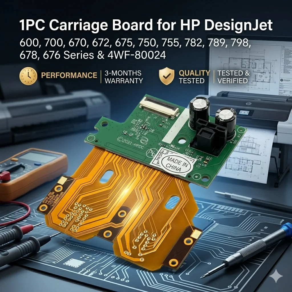 1PC Carriage Board for HP 600 700 670 672 675 750 755 782 789 798 678 676 4WF-80024 3-Months Warranty