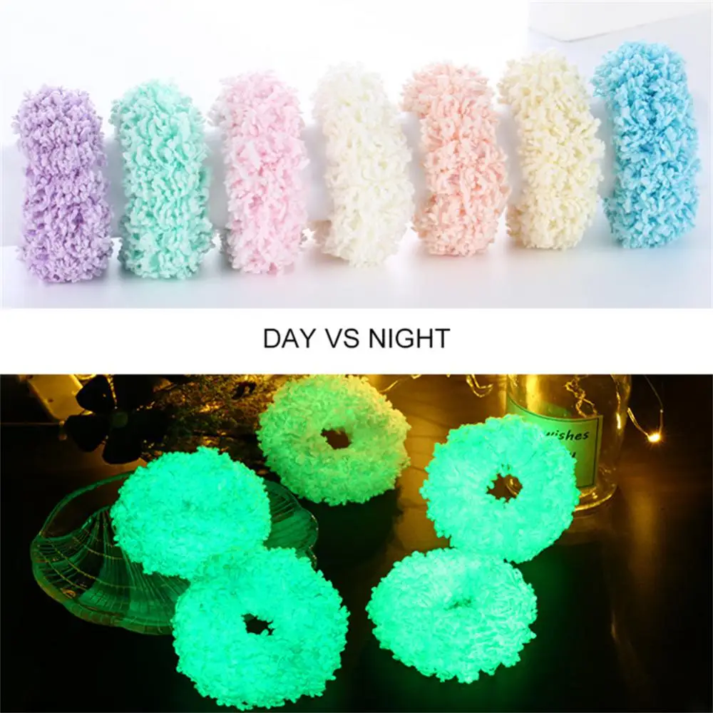 Luminous Plush Cabelo Anel, bandas de borracha fluorescente, Elastic Headwear, Fontes do partido festivo, 1Pc, 3 Pcs