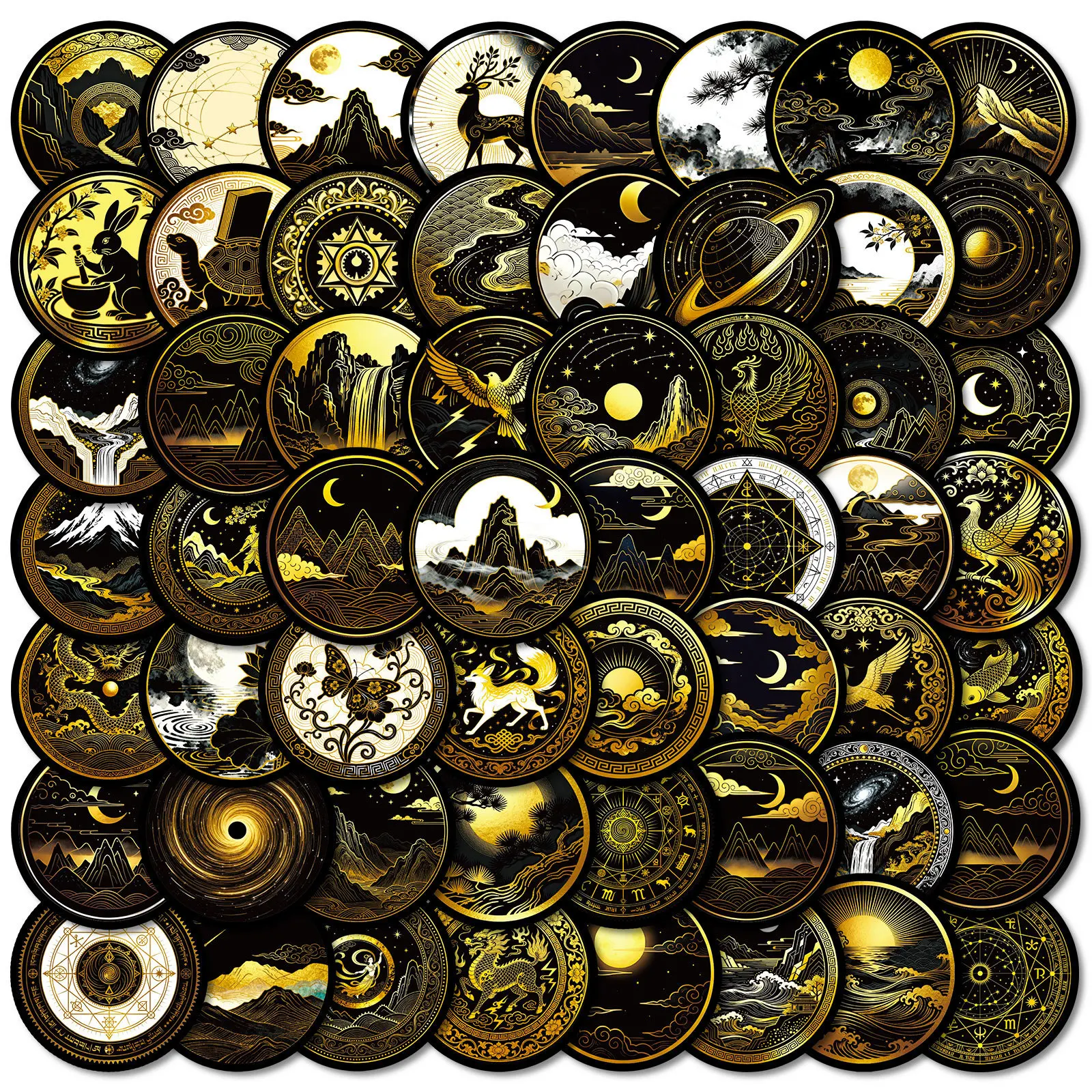 

50PCS Mysterious Celestial Body Cartoon Stickers Universe Graffiti Decoration DIY Toys Laptop Guitar Car Bike Skateboard Decals