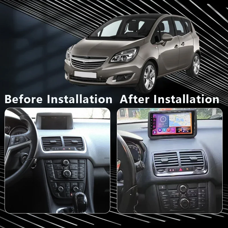 Android 13 Carplay Car Radio For Opel Meriva B 2009 - 2014 Multimedia Navigation Stereo GPS Monitor Screen 4G Video Player Auto