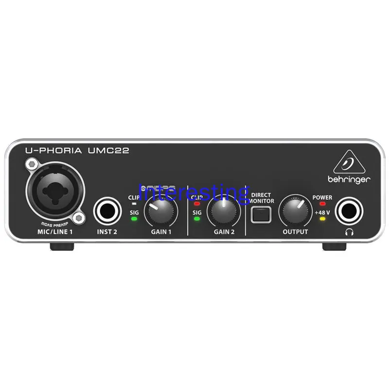 BEHRI UMC22 Professional Multi-track Recording Arrangement K-song Live Sound Card Hardware ASIO Zero Delay