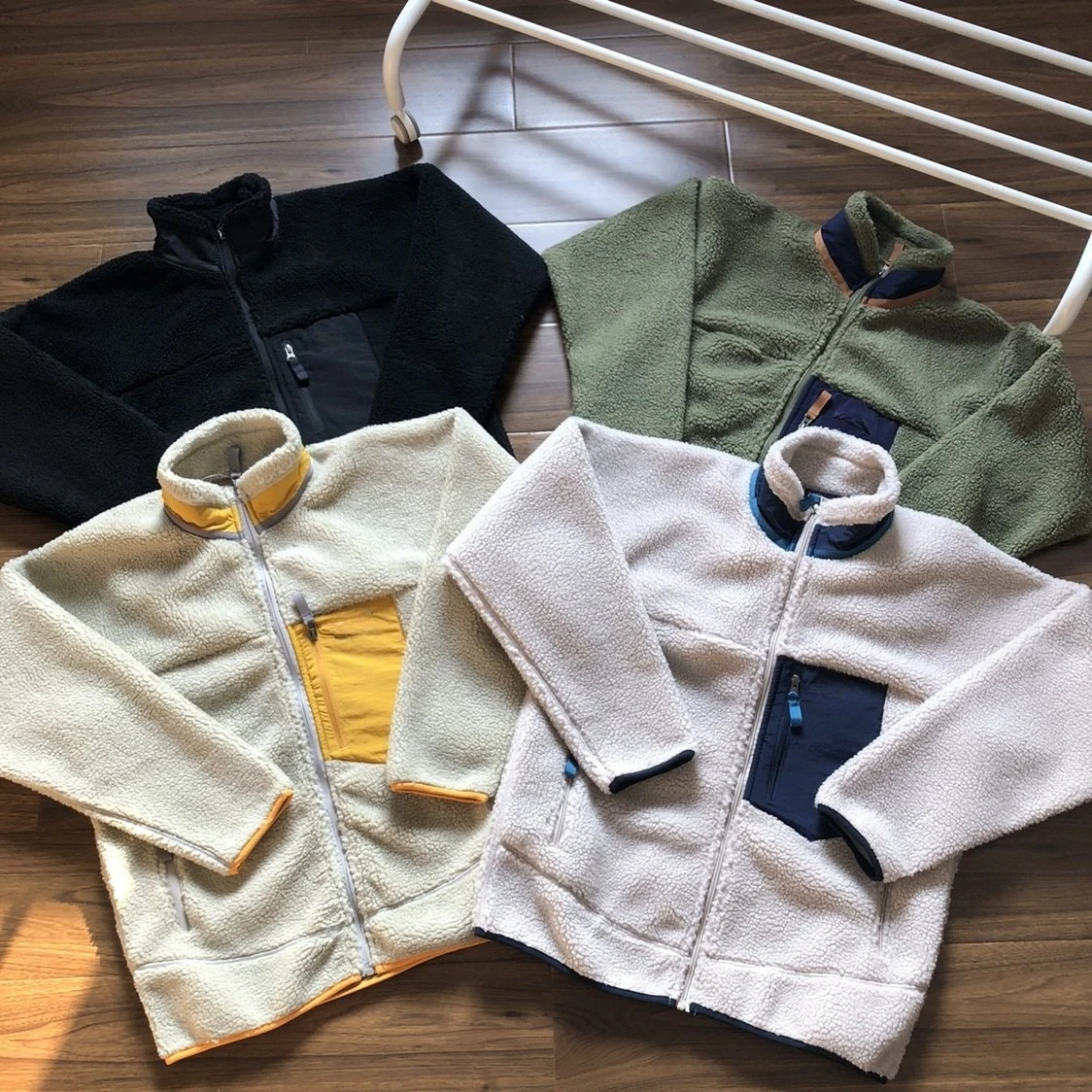 سترة صوف خارجية للرجال والنساء، سميكة وصوف، سترة كاجوال من الصوف القطبي على الوجهين من جلد الغنم #6