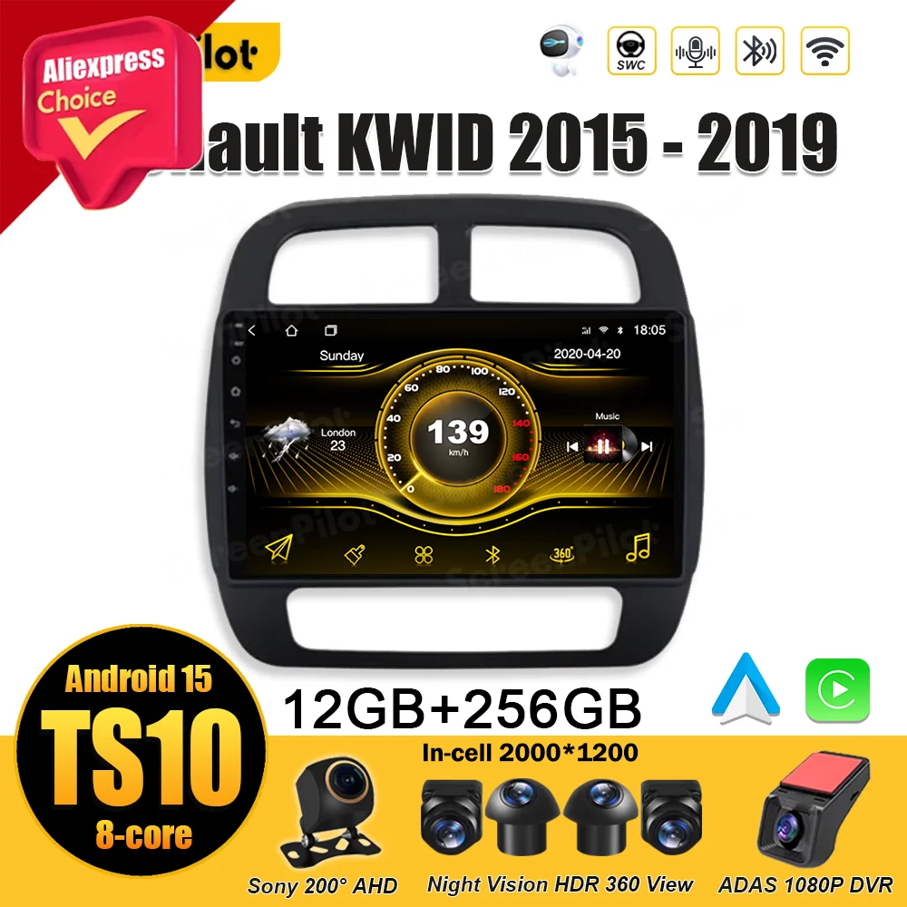 

Android 15 For Renault KWID 2015 - 2019 Stereo Head Unit Multimedia Video Player Bluetooth Touch Screen Carplayc 8 Core DSP RDS
