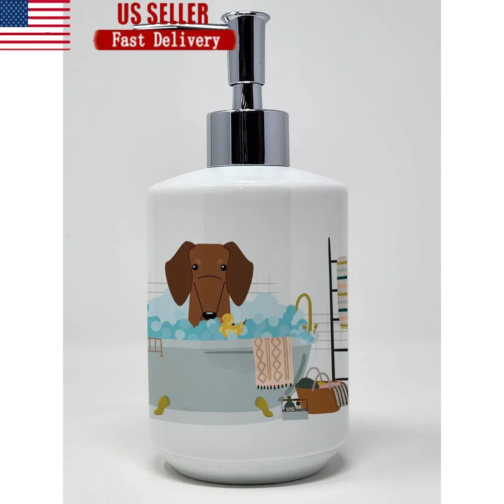 

Керамический дозатор мыла для таксы, многоразовый насос для кухни, ванной комнаты, декоративный держатель для лосьона для домашнего использования, мыла
