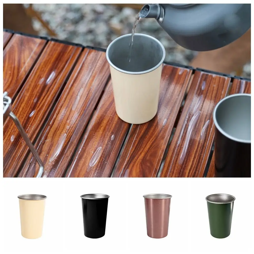 Stainless Steel 304 Camping Cups Wear-resistant Anti-corrosion Hiking Gear Stackable Cup 350/50ML Coffee Cup Water Tea Mug