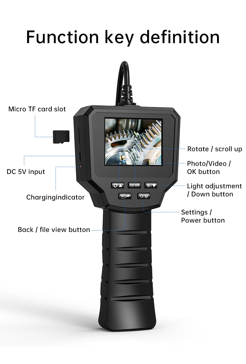 

2.4Inch IPS Screen 8MM 2MP 1080P Handheld Industrial Endoscope CMOS Borescope Inspection Otoscope Camera Digital Microscope