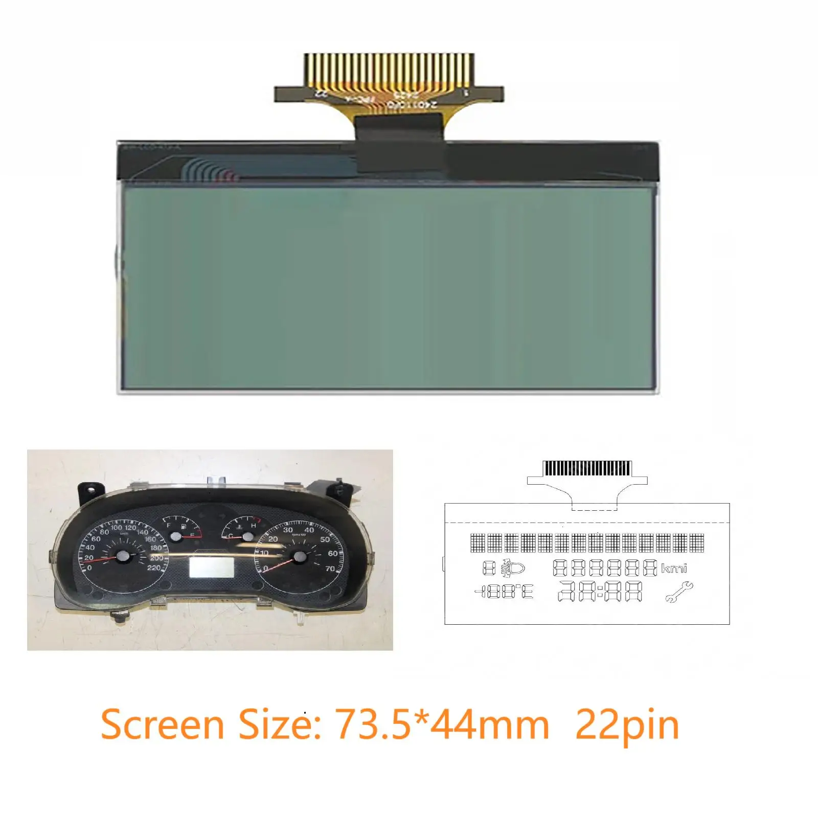 

51701537390271 503001100300 Car Dashboard LCD Display for Fiat Punto/Doblo/Grande Punto/ Linea 323/Nemo/Qubo