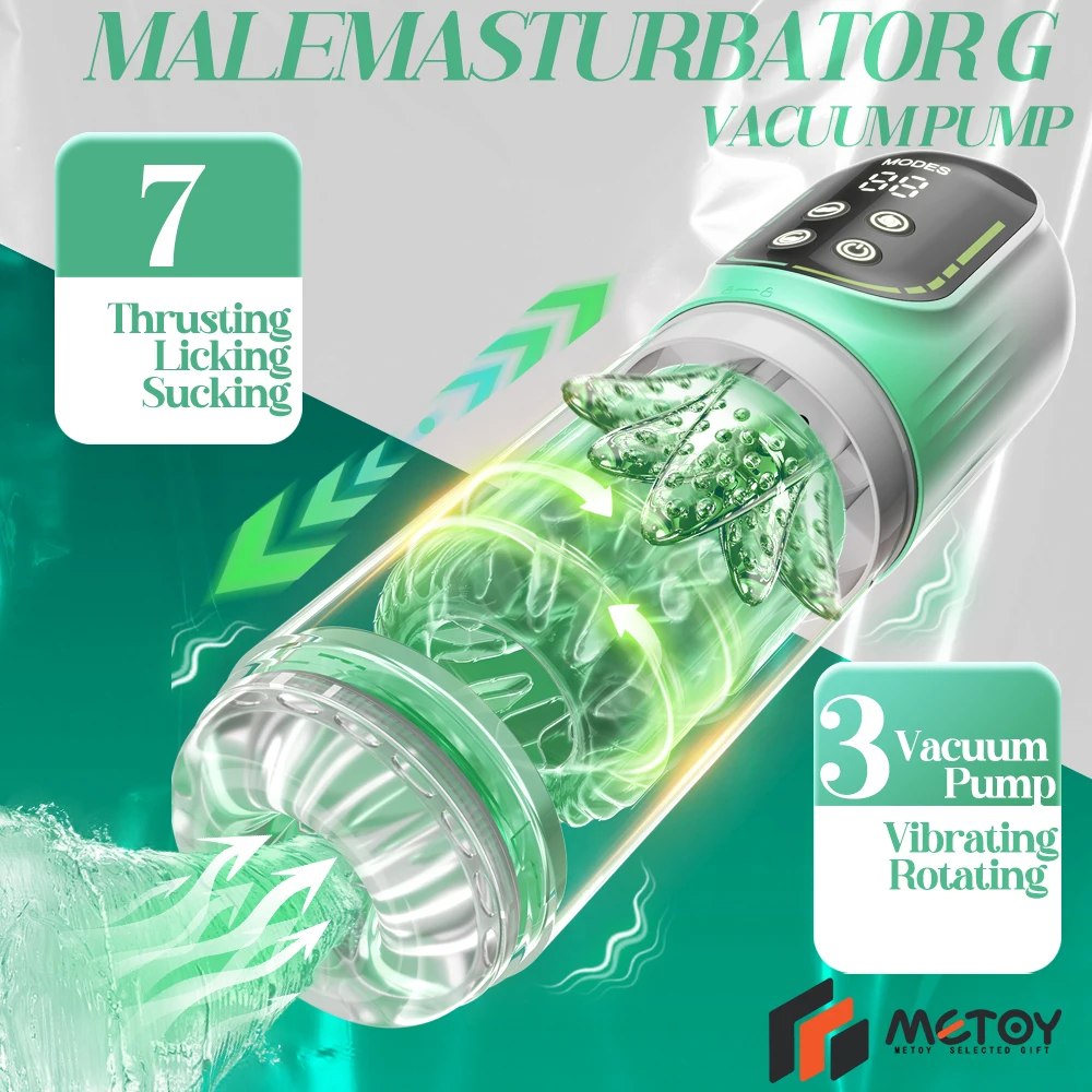 Pompe à Pénis avec Affichage LED, Rotation existent de Poussée, Mastjaune Masculin, Aspiration de Chatte de Poche, Machine à Fellation, Jouets Sexuels