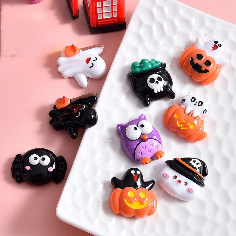 New Pumpkin Skull Halloween 11 resin accessories handmade diy materials for mobile phone case refrigerator sticker hair tie