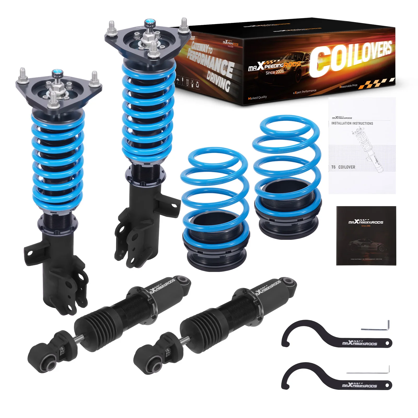 MaXpeedingrods T6 Lowering Coil-over Standard With Adjustable Rebound Damping For Kia Forte Coupe & Sedan & Hatchback 2010-2013