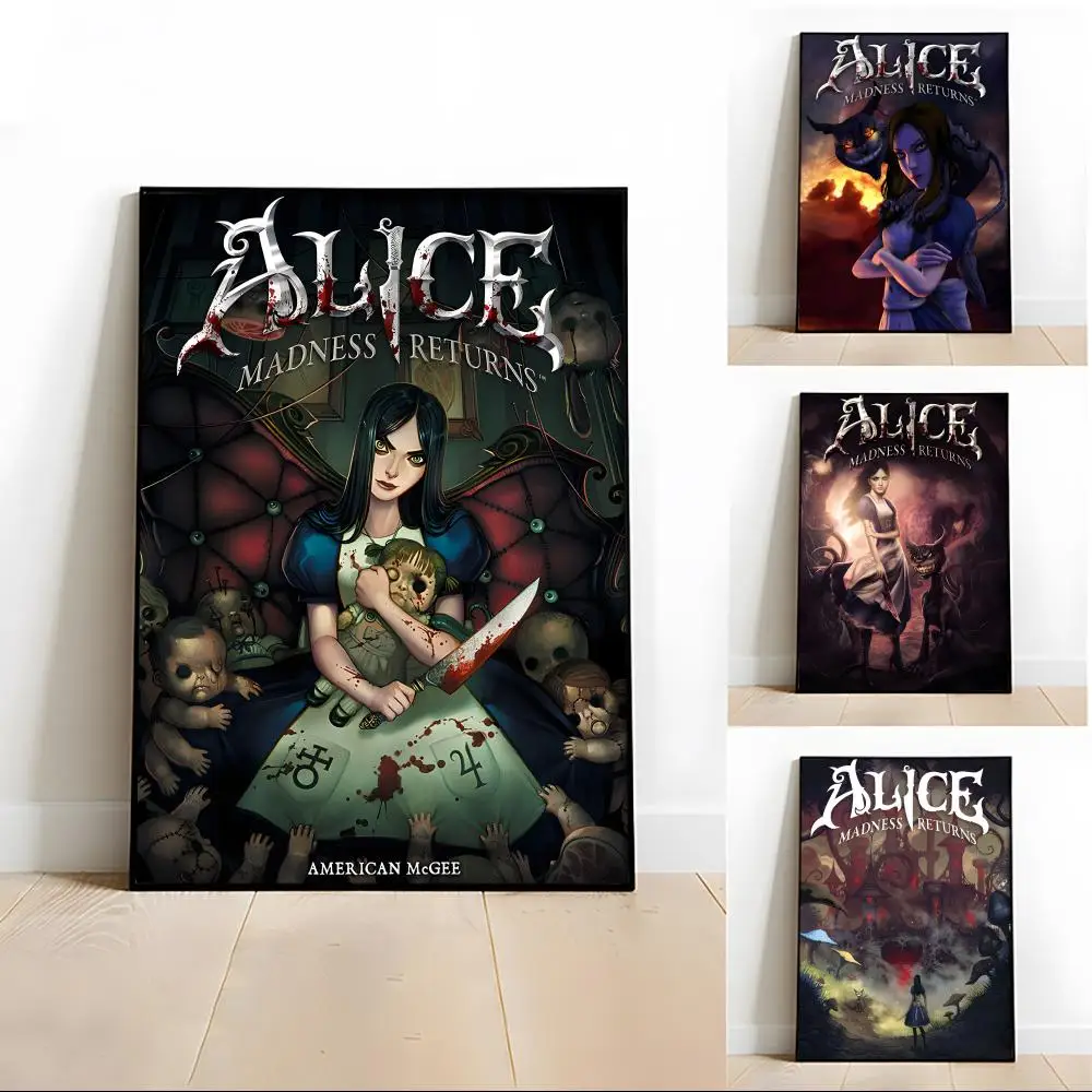Game A-Alice Madness Returns Painting Calligraphy Frameless Canvas Poster Wall Art HD Print Modern Aesthetic Home Decor Gift