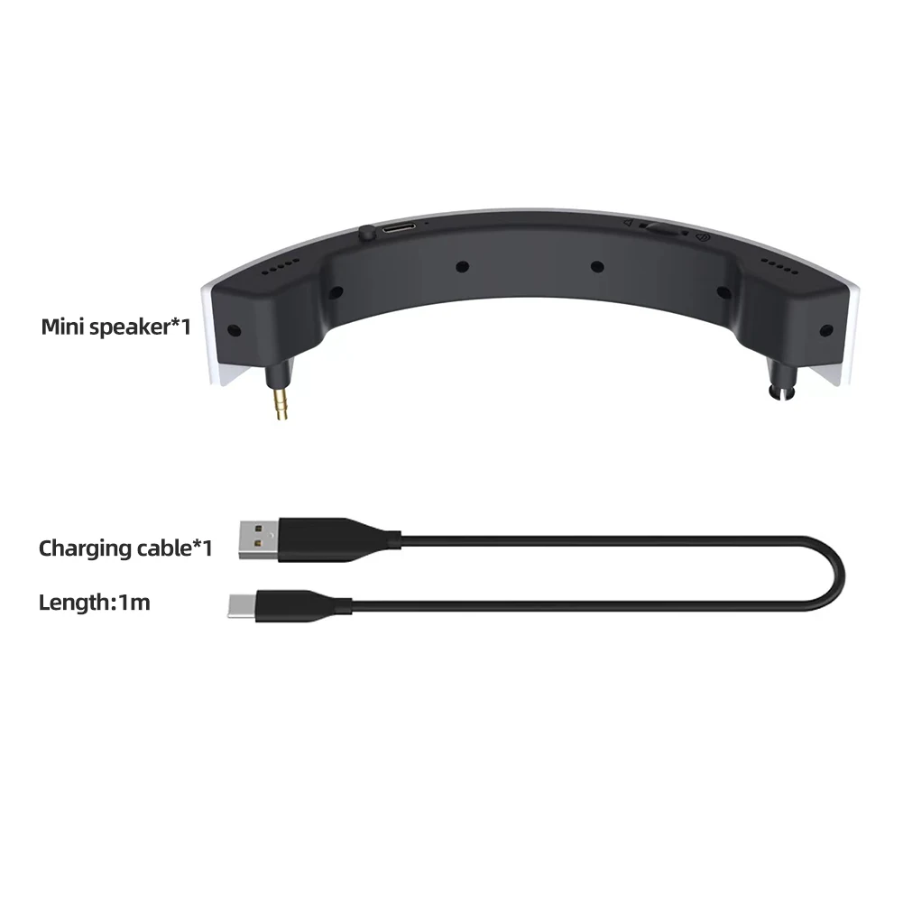 Mini Speaker 3.5mm Audio Interface Portable Helmet External Amplifier 300mAh Rechargeable Battery 4H Battery Life for PS VR2