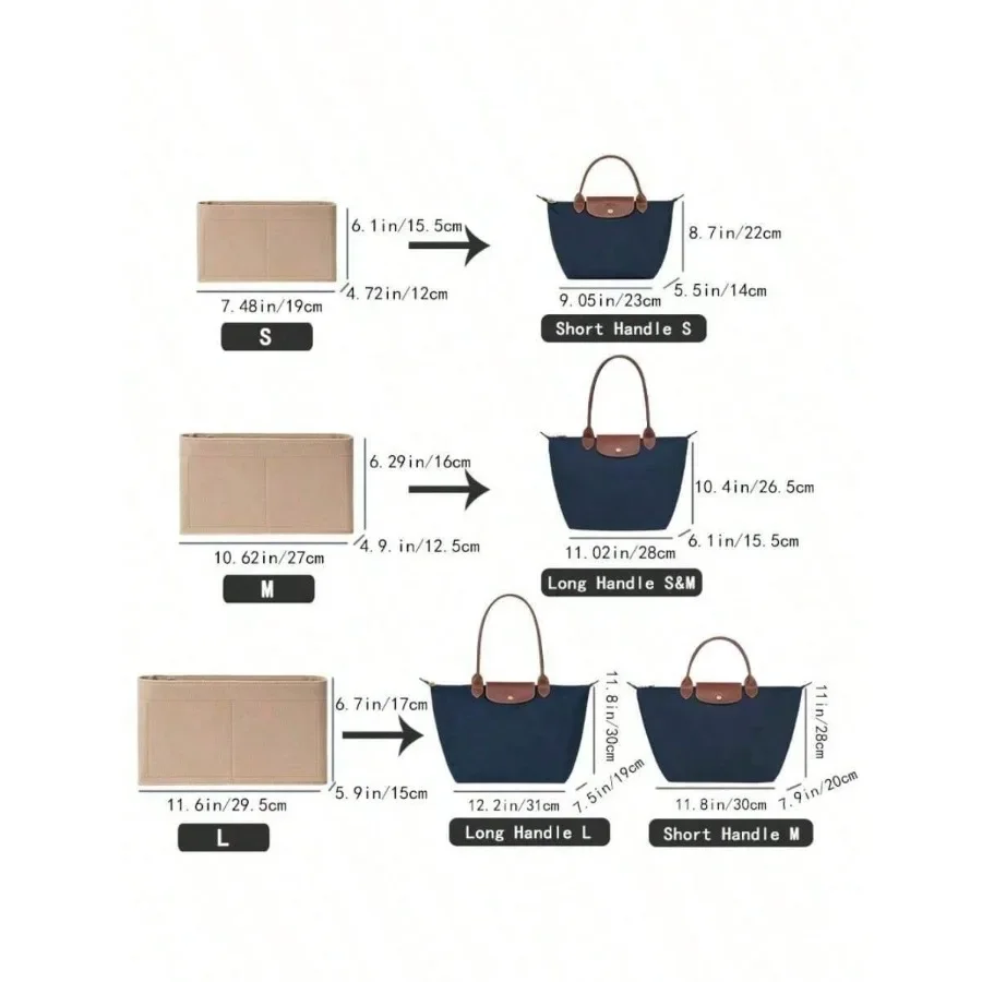 Bag Organizer Felt Purse Insert Women’s Makeup Storage Tote Divider Cosmetic Shaper - view 6