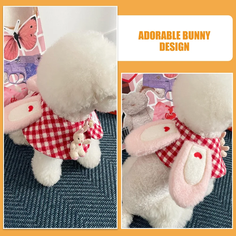

Pet Rabbit Cape Easter Neckerchief For Dog Cat Adjustable Holiday Costume Cotton Decorative Accessory
