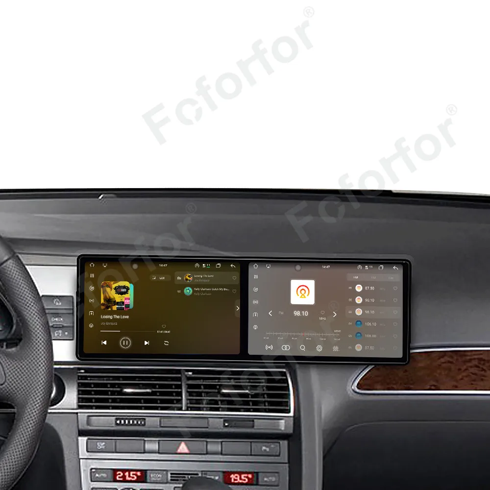 

Автомобильный радиоприемник с двойным 9,1-дюймовым экраном QLED для Audi A6 2005-2009 Android 15, мультимедийный плеер, GPS-навигация, авто DSP, стерео Carplay