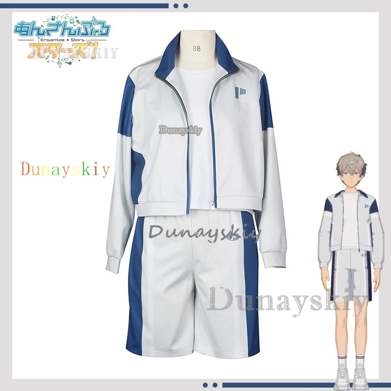 Musik Cosplay Spiel Ensemble Stars es2 Kostüm Sport täglich alle Mitglieder Uniform Set Party Karneval Grau Outfit für Frau Mann