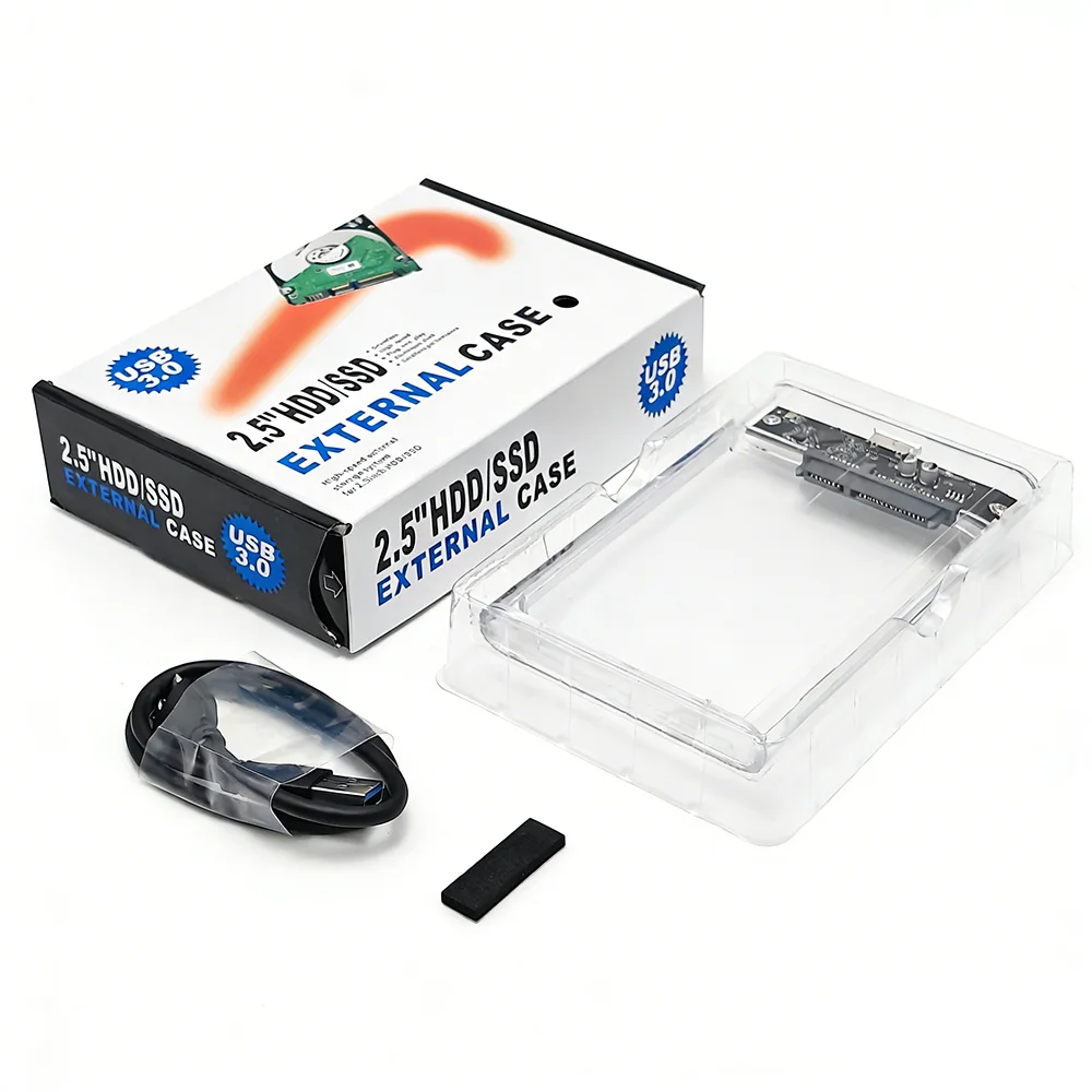 Fotografia 7: Caixa de Conexão Transparente SATA para USB 3.0 de 2,5 Polegadas, 5Gbps, Plug & Play para HDD/SSD de 9,5mm e 7mm, Suporta até 4TB