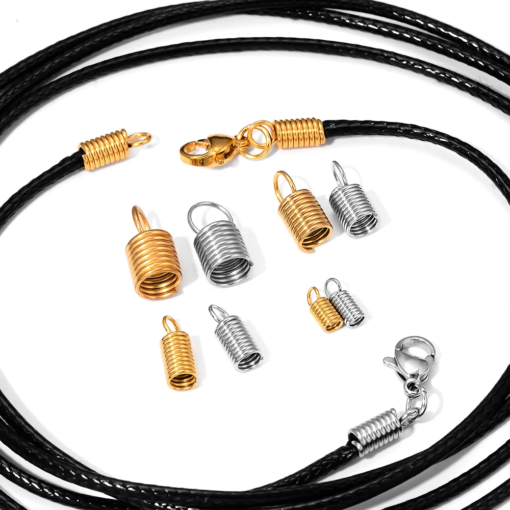 Edelstahl 1/2/2,5/3/4/5 mm Seil- und Kordel-Endkappen, Schnallenenden, Halsketten- und Armband-Verbinder, Verschluss-Haken, Schmuckzubehör – Detail 8