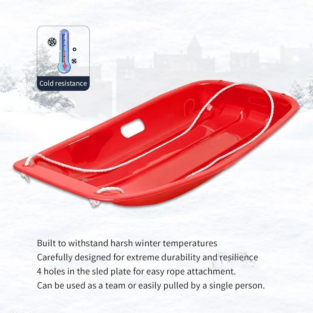 Adult Dual-Rope Plastic Sled for Winter Adventures