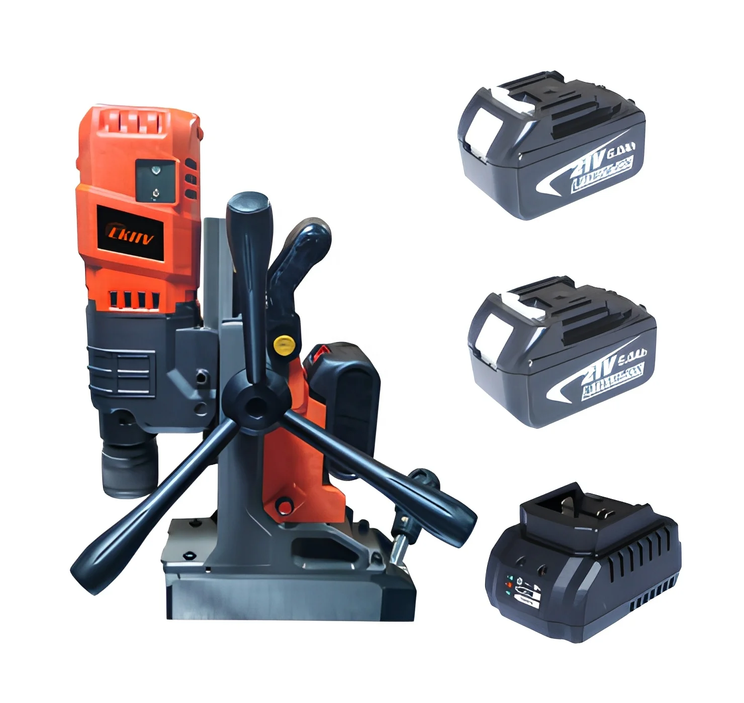 

EKIIV China Manufacturer Wholesale Price 21V Cordless Brushless Magnetic Drill Machine 50mm Hollow Drill with 2pcs 6ah Batteries