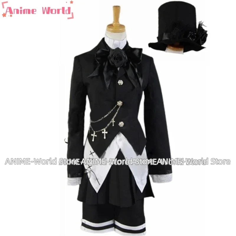 

Anime Ciel Phantomhive Funeral Cosplay Cotume Kuroshitsuji Halloween Costume Fancy Party Outfit Daily Suits for Men