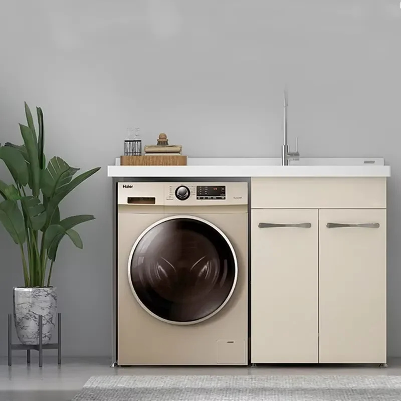 Aerospace Grade Aluminum Balcony Laundry Cabinet Set Modern Outdoor Laundromat Storage with Resistant Design
