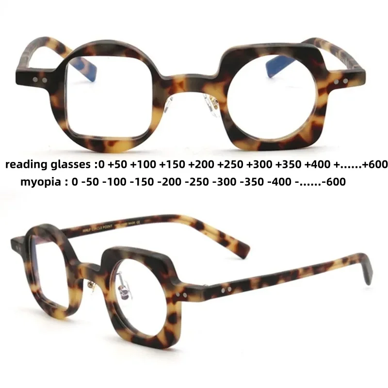 Vintage Round in Square Eyeglasses Frame High-end Acetate Nearsight Eyewear Fashion Spectacles reading glasses