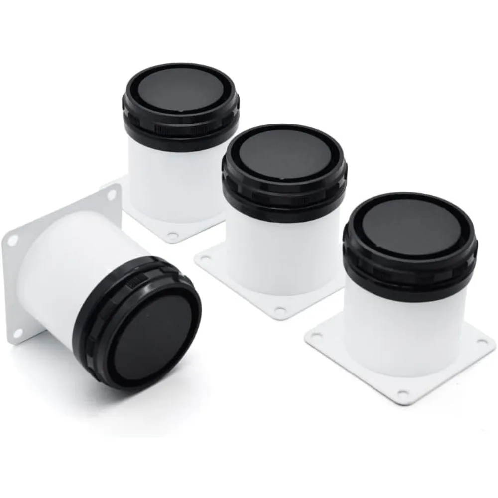 

2.5 Inch Metal Furniture Legs - Stainless Steel, Adjustable, White, Round Cabinet Legs for Coffee Table, Cabinet, Desk, Sofa, Sh