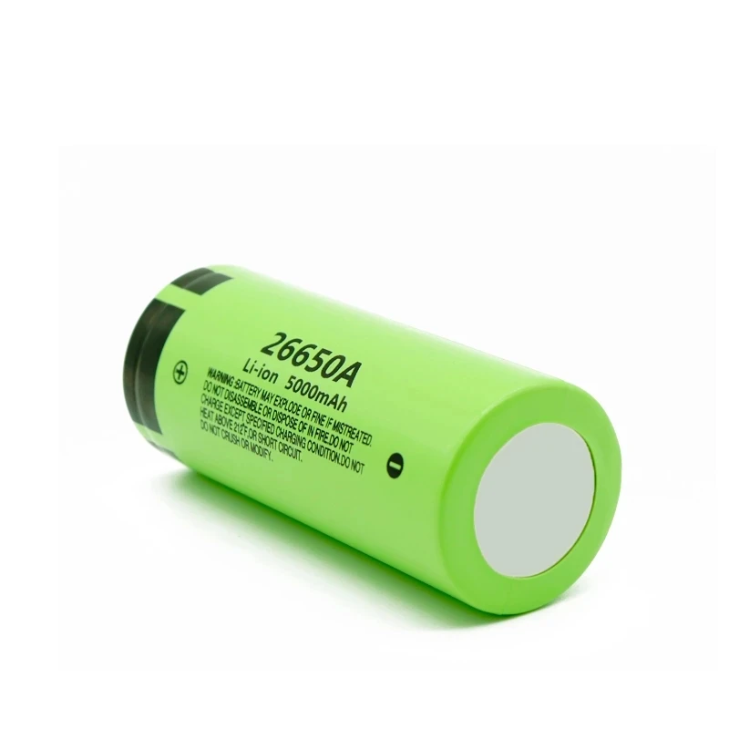 100% 고용량 26650 리튬 이온 충전식 배터리, 파나소닉 26650A, 3.7V, 5000mAh, 신제품