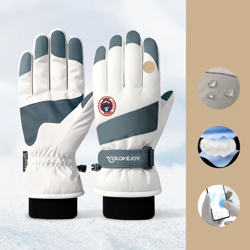 多機能冬スノーボードスキーグローブ滑り止めタッチスクリーン防水オートバイサイクリング豪華な暖かい乗馬手袋