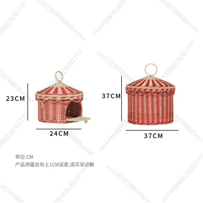 Rattan storage basket woven household sundries finishing box