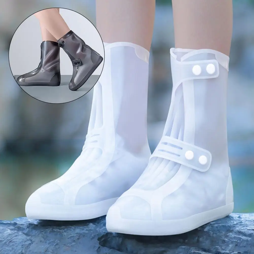 2Pcs High-tube Shoe Covers High-quality Outdoor Travel Rain Boots Non-slip Protector Waterproof Shoe Covers for Men and Women