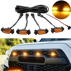 4pcs For Toyota RAV4 2019-2021 Front Grille LED Light Raptor Style Grill Cover Kit Grille Mesh Lights Raptor Grille Lampshade