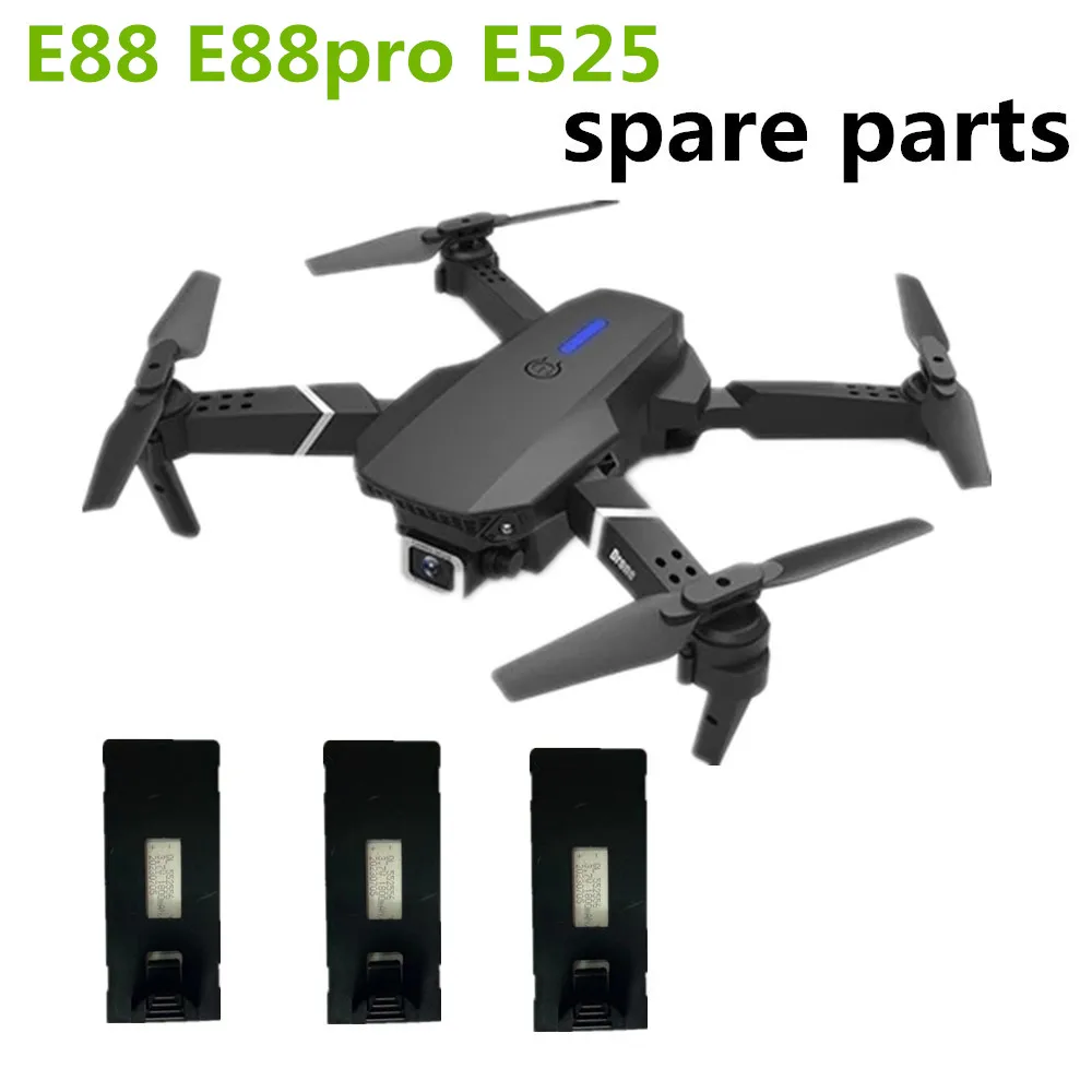 การใช้แบตเตอรี่3.7V 1800mAh สำหรับ E88ชิ้นส่วนอะไหล่โดรน E88 Pro Drone แทนแบตเตอรี่ E525โดรน