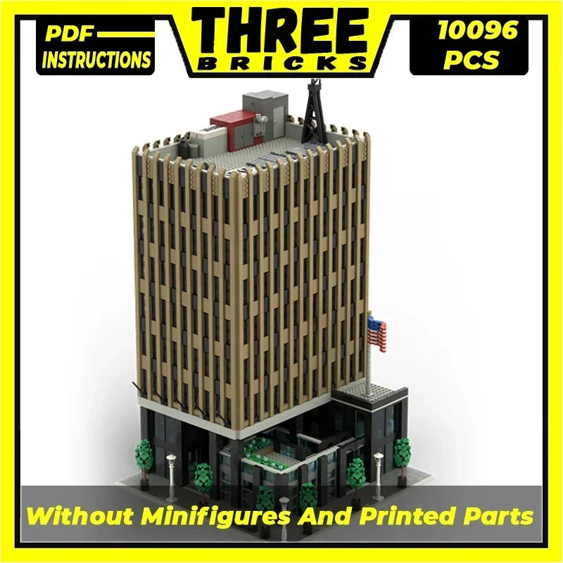 

Техническая модель кирпича Moc, федеральное здание с правоохранительными блоками, модульные строительные блоки, подарки, игрушки для детей, сборка своими руками