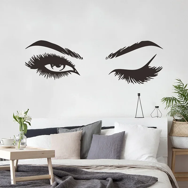 Audrey Hepburn's EyesOpen, One's Eyes and Close, Sofa Background, Bedroom Wall Sticker, Living Room, Sex Girl