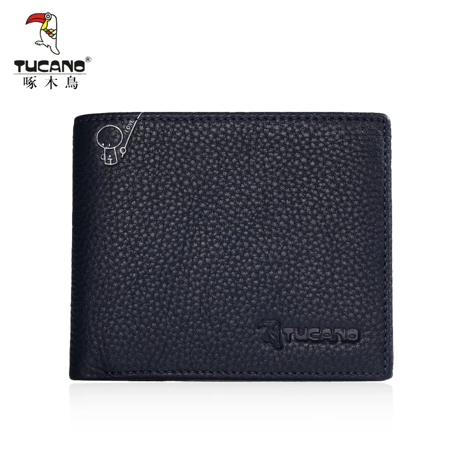 

TUCANO luxury genuine leather men wallet brand business male slim bifold pocket purse credit card holder wallet