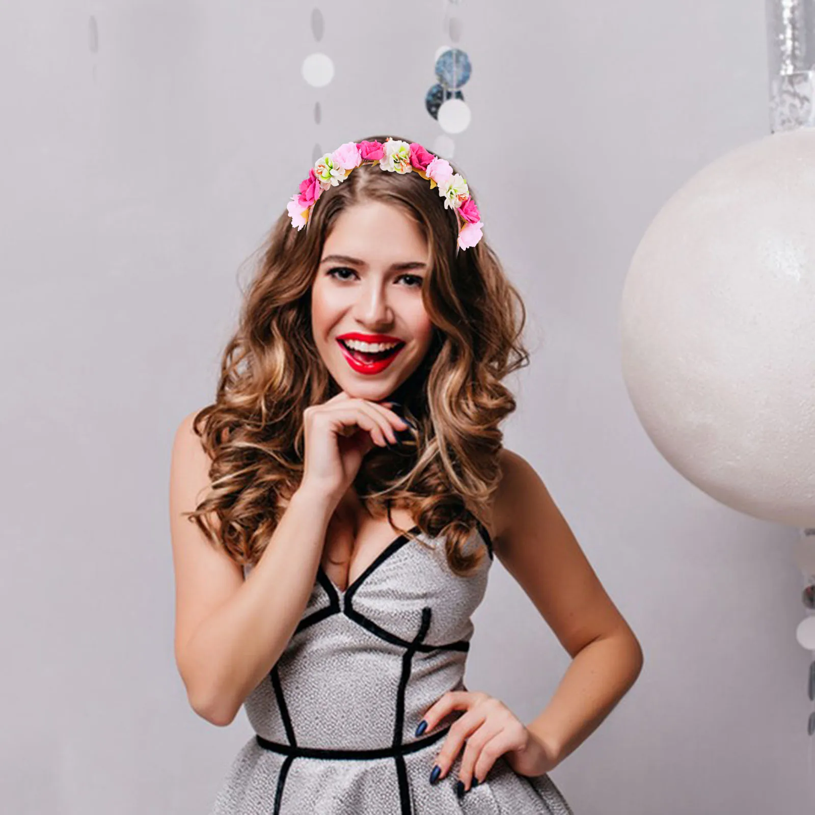 

Charming Flower Crown Kit Feminine Shining Accessory Comfortable Fit Headband For Women Fairy Headpiece Wedding Party