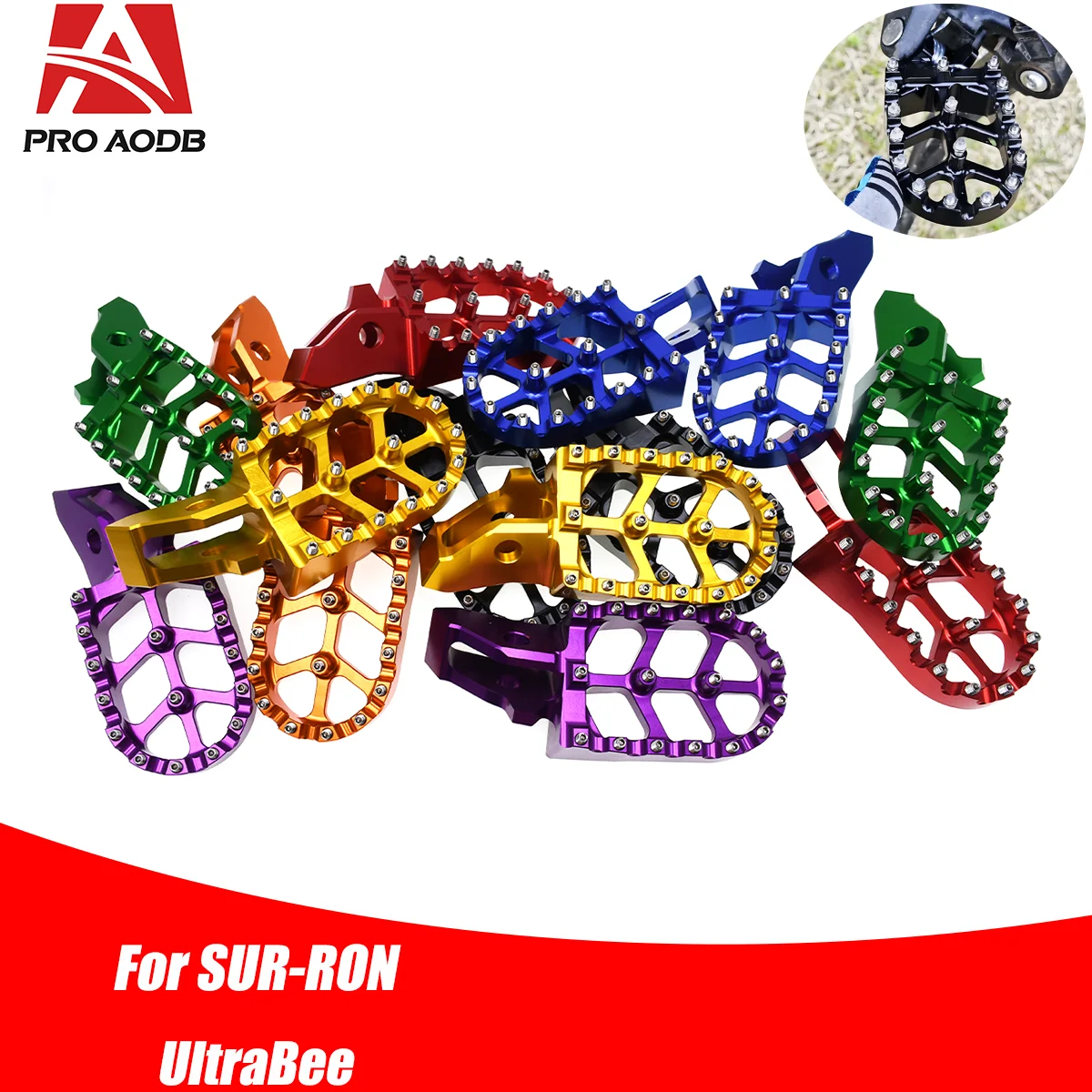 AliExpress PRO AODB Electric Off-Road Motorcycle Foot Pegs Pedals Footpegs For Sur-Ron Surron Sur ron Ultrabee Ultra bee Ultra Bee Dirt Bike Parts