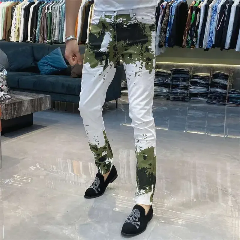 Long Casual Pants Man Korean Style Slim Fit High Quality New In Low Price Stylish Trousers For Men Aesthetic Tie Dye Hot Y2k