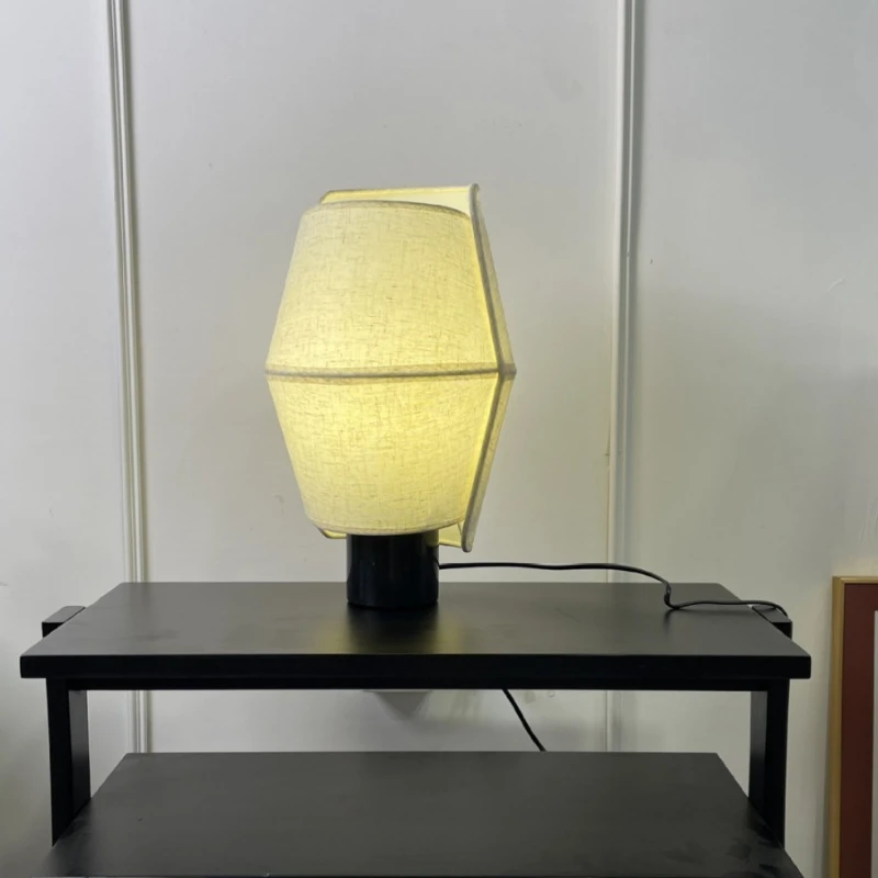 Modern Creative E27 Led Desk Lamp For Living Room Home Decor Nodic Natural Imitation Marble Desk Lamp With Fabric Lampshade