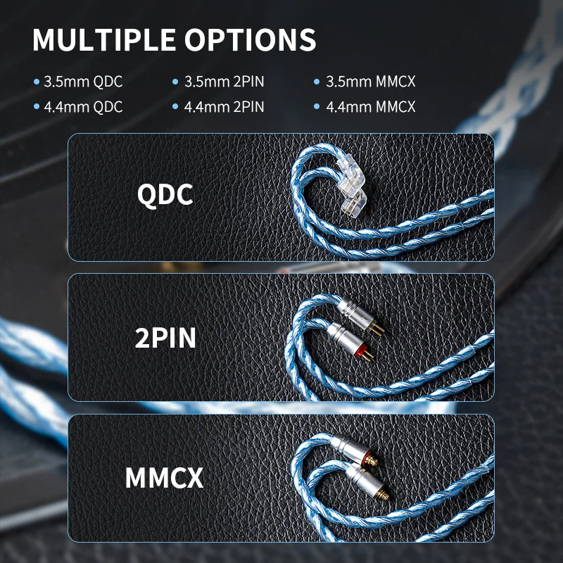  KBEAR Palm Thunder Upgrade Earphone Cable 4 Strand 140 Cores Silver Plated Single Crystal Copper 3.5/4.4mm MMCX 2Pin QDC Wire view 5